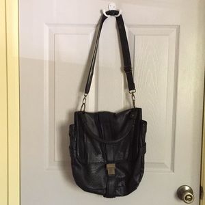 Faux reptile textured vegan tote